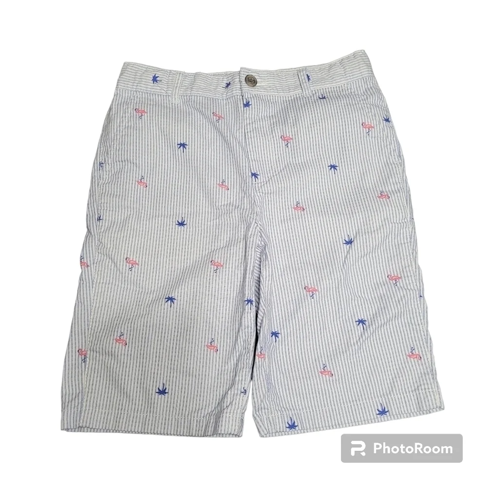 Children's Place Flamingo Striped Chino Shorts Size 12‎